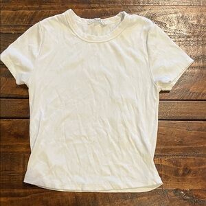 Olive & Oak White Ribbed Short Sleeve Tee